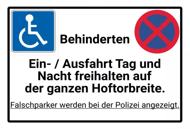 Parken verboten SchildParken - Verkehr Aussfahrt freihalten Bild