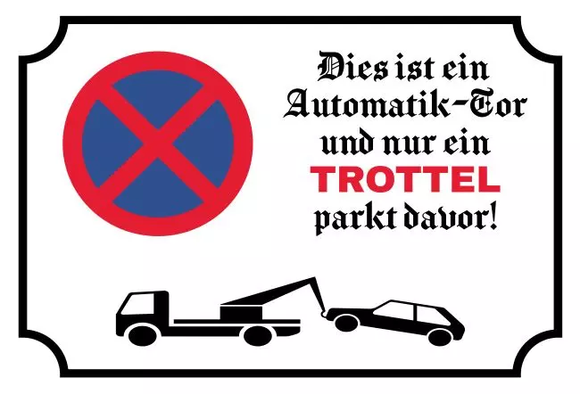 Parken verboten SchildParken - Verkehr Automatik-Tor Bild