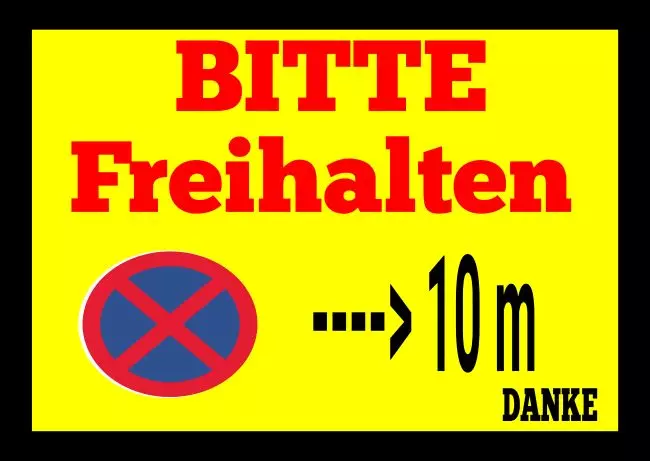 Parken verboten SchildParken - Verkehr Bitte freihalten Bild