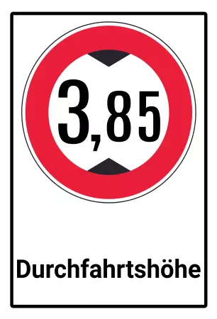 Parken verboten SchildParken - Verkehr Durchfahrtshöhe 3,85m Bild