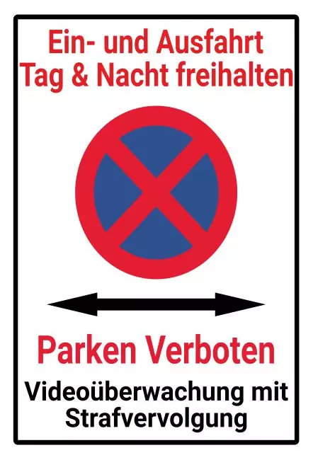 Parken verboten SchildParken - Verkehr Ein- und Ausfahrt freihalten Bild