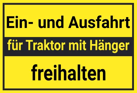 Parken verboten SchildParken - Verkehr Ein- und Ausfahrt für Traktor freihalten Bild