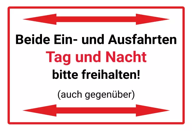 Parken verboten SchildParken - Verkehr Ein- und Ausfahrten freihalten Bild