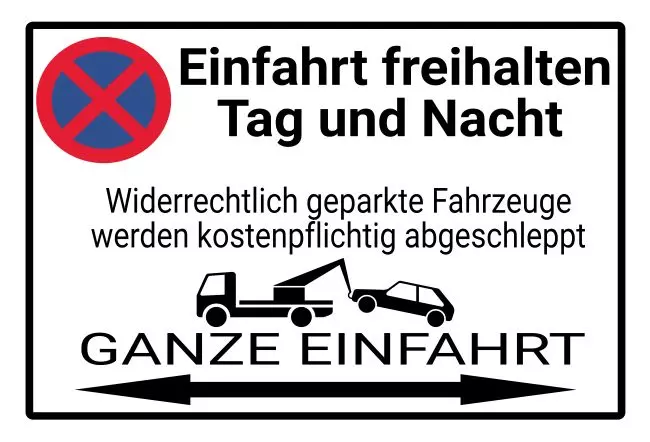 Parken verboten SchildParken - Verkehr Einfahrt freihalten Bild