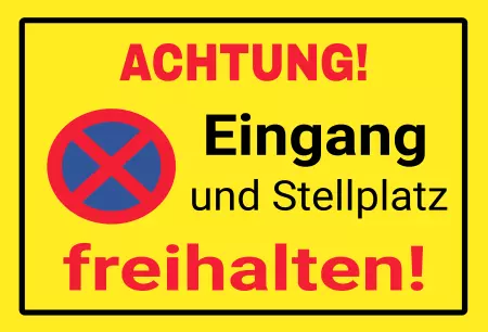 Parken verboten SchildParken - Verkehr Eingang und Stellplatz freihalten Bild