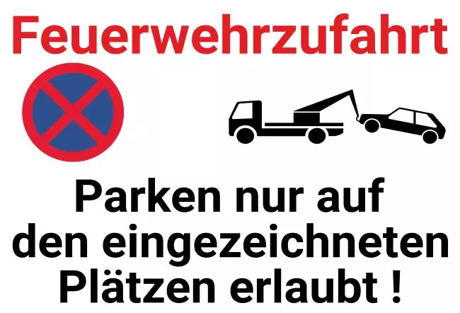 Parken verboten SchildParken - Verkehr Feuerwehrzufahrt Bild