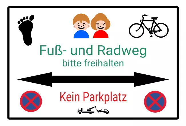 Parken verboten SchildParken - Verkehr Fuß- und Radweg Bild
