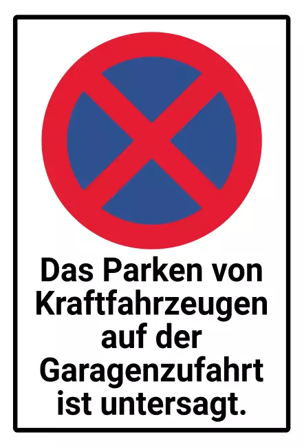 Parken verboten SchildParken - Verkehr Garagenzufahrt Bild