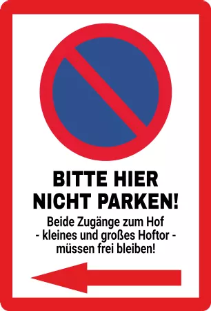 Parken verboten SchildParken - Verkehr Hier nicht parken Bild