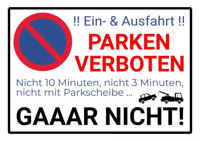Parken verboten SchildParken - Verkehr Nicht 10 Minuten Bild