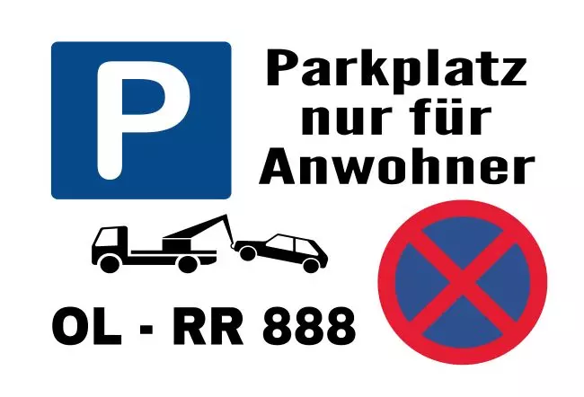 Parken verboten SchildParken - Verkehr Nur für Anwohner Bild