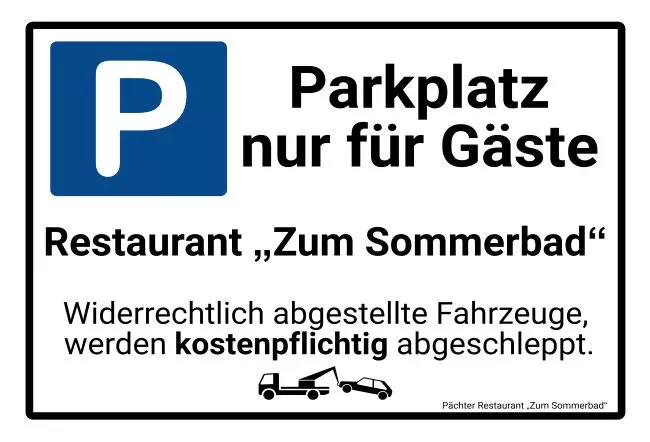 Parken verboten SchildParken - Verkehr Nur für Gäste Bild