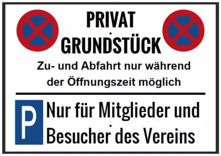 Parken verboten SchildParken - Verkehr Nur für Mitglieder Bild