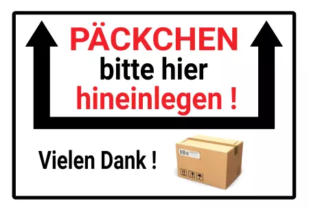 Parken verboten SchildParken - Verkehr Päckchen hier hineinlegen! Bild