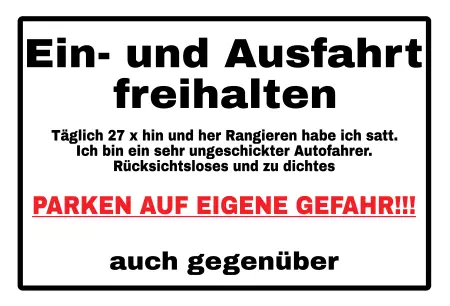 Parken verboten SchildParken - Verkehr Parken auf eigene Gefahr Bild