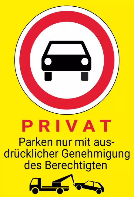 Parken verboten SchildParken - Verkehr Parken nur mit Genehmigung Bild