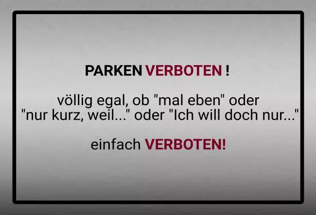 Parken verboten SchildParken - Verkehr PARKEN VERBOTEN! Bild
