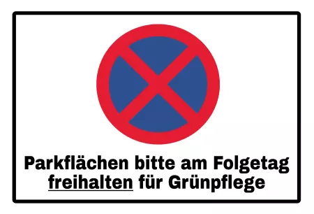 Parken verboten SchildParken - Verkehr Parkflächen freihalten Bild