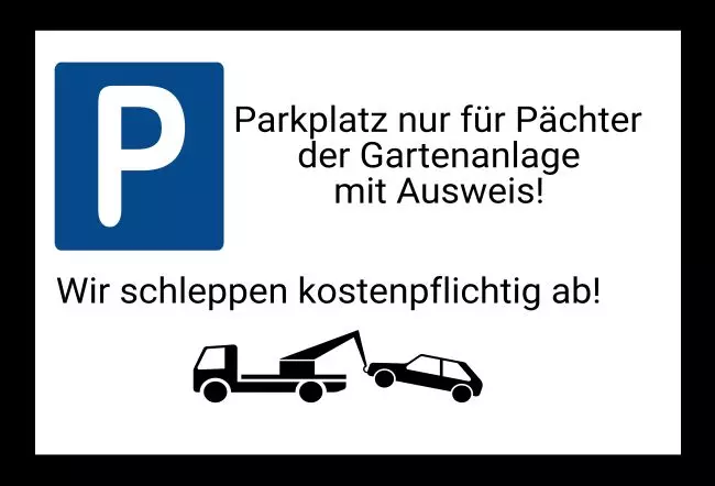 Parken verboten SchildParken - Verkehr Parkplatz nur für Pächter Bild