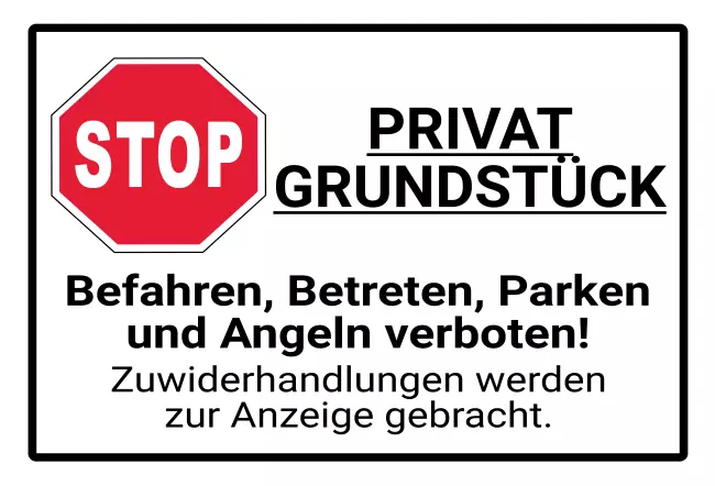 Parken verboten SchildParken - Verkehr PRIVAT GRUNDSTÜCK Bild