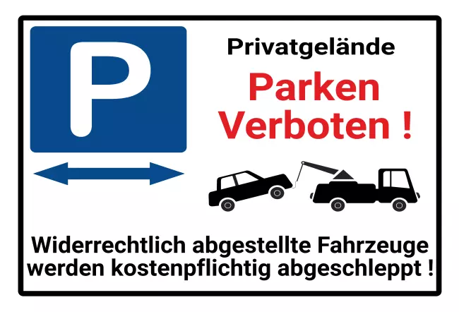 Parken verboten SchildParken - Verkehr Privatgelände Bild