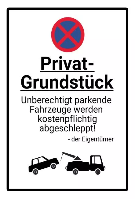 Parken verboten SchildParken - Verkehr Privatgrundstück Bild