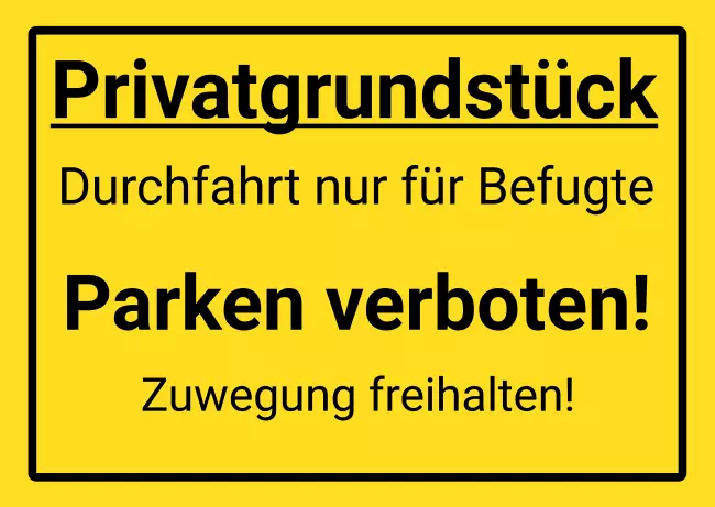 Parken verboten SchildParken - Verkehr Privatgrundstück Bild