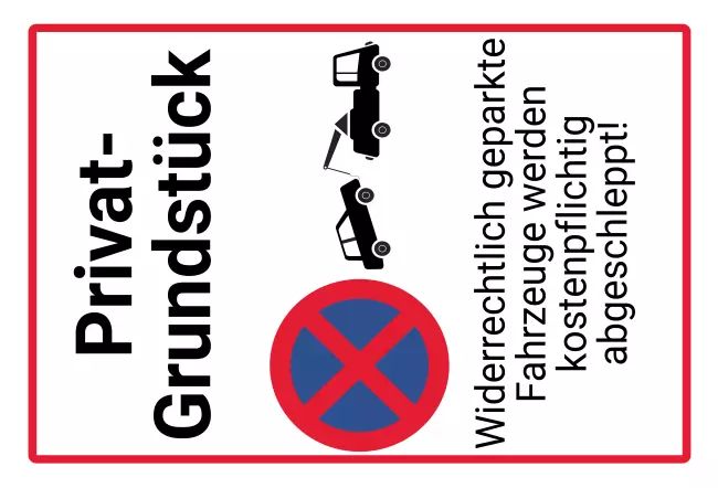 Parken verboten SchildParken - Verkehr Privatgrundstück Bild