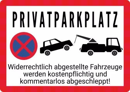 Parken verboten SchildParken - Verkehr PRIVATPARKPLATZ Bild