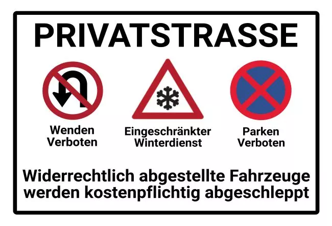 Parken verboten SchildParken - Verkehr PRIVATSTRASSE Bild
