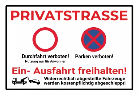 Parken verboten SchildParken - Verkehr PRIVATSTRASSE Bild