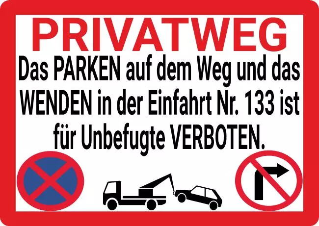 Parken verboten SchildParken - Verkehr Privatweg Bild