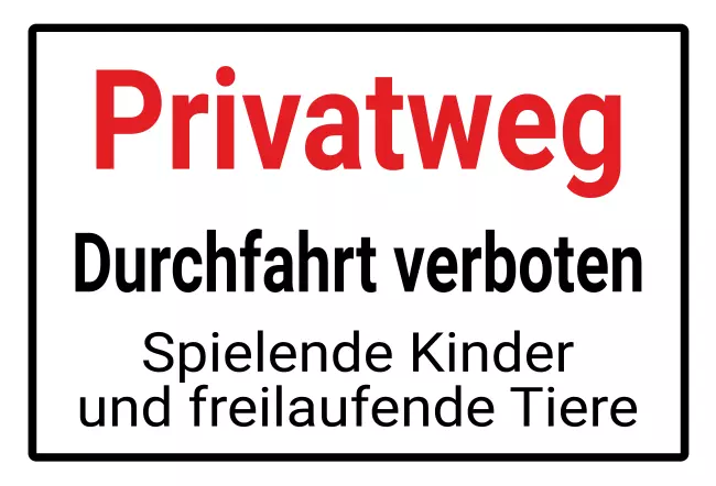 Parken verboten SchildParken - Verkehr Privatweg Bild