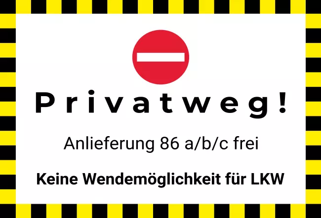 Parken verboten SchildParken - Verkehr Privatweg ! Bild