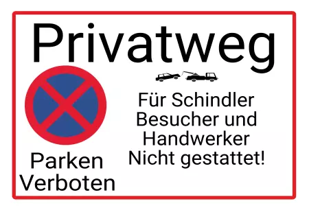 Parken verboten SchildParken - Verkehr Privatweg Bild