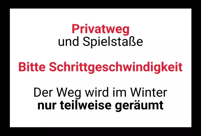 Parken verboten SchildParken - Verkehr Privatweg und Spielstraße Bild