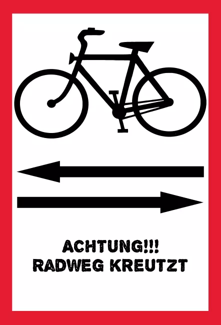 Parken verboten SchildParken - Verkehr Radweg kreuzt Bild