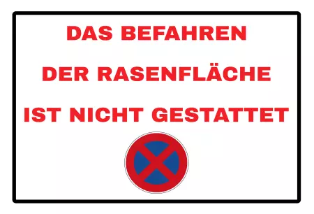 Parken verboten SchildParken - Verkehr Rasenfläche nicht befahren Bild