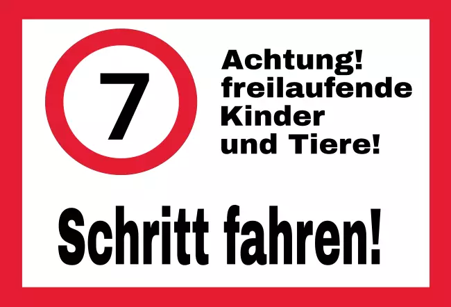 Parken verboten SchildParken - Verkehr Schritt fahren!! Bild