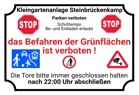 Parken verboten SchildParken - Verkehr Schrittempo Bild