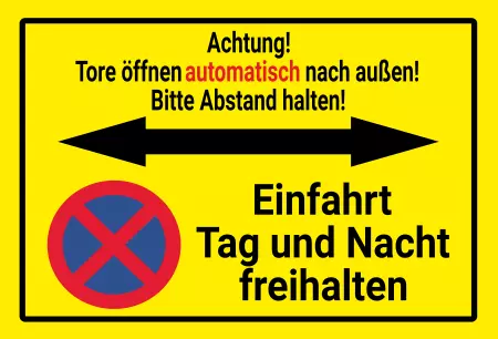 Parken verboten SchildParken - Verkehr Tore öffnen automatisch Bild